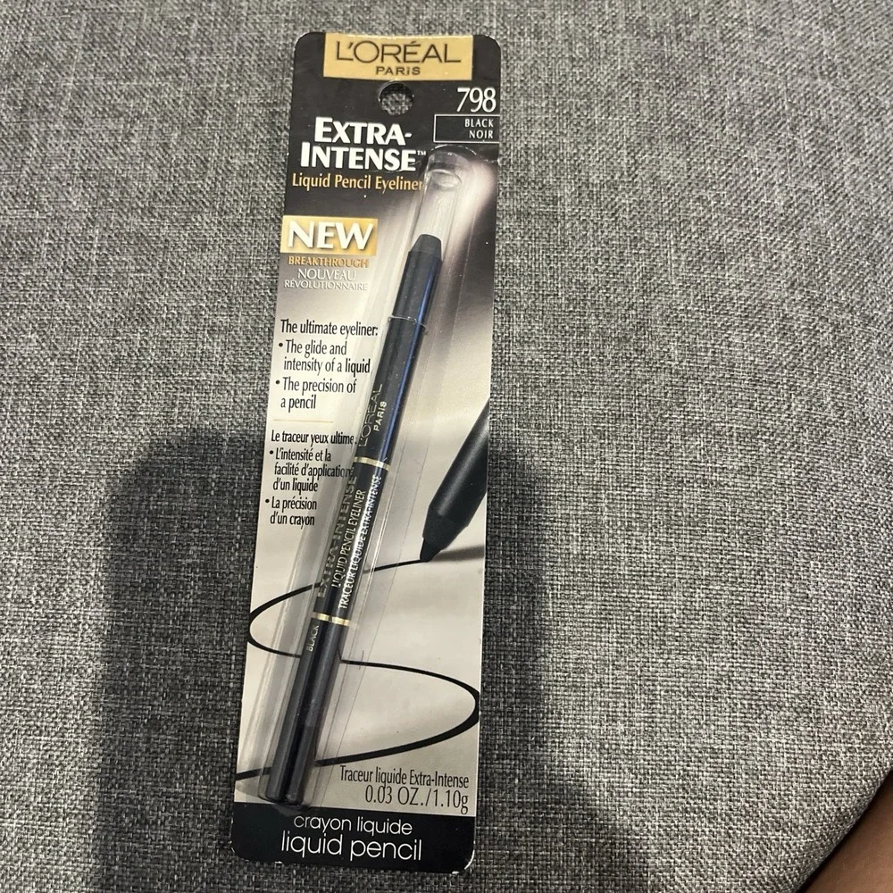 NEW L'Oreal Extra Intense Liquid Pencil Eyeliner & Precision Smudger BLACK 798